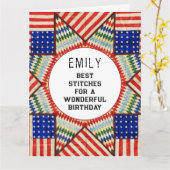 Carte Anniversaire Quilter (Fleur jaune)