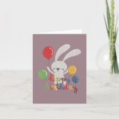 Carte Anniversaire Rabbit Pun : Hoppy Anniversaire (Devant)