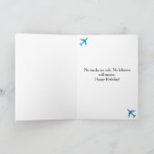 Carte Anniversaire Raccoon Pilote et avion photo amusant (Intérieur)