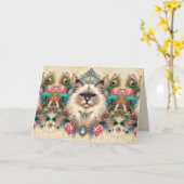 Carte Anniversaire Ragdoll Angel Chat Princesse (Fleur jaune)