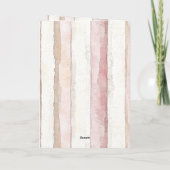 Carte Anniversaire rayures rose blanc beige (Dos)