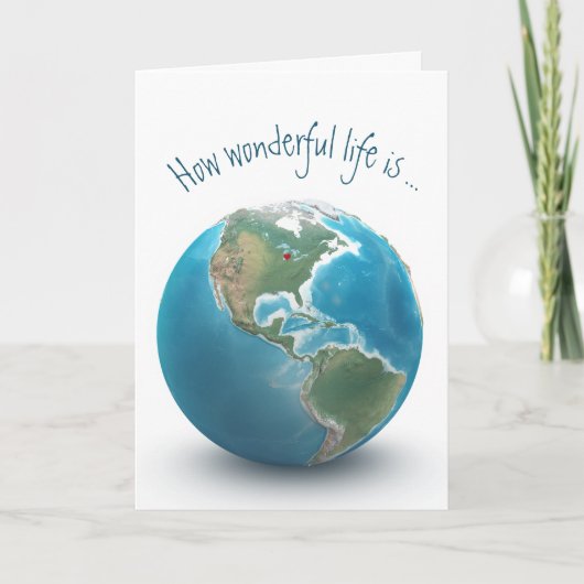 Carte Anniversaire Red Heart On Planet Earth Card (Devant)