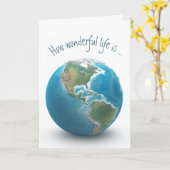 Carte Anniversaire Red Heart On Planet Earth Card (Fleur jaune)