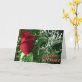 Carte Anniversaire Red Rose Bud (Fleur jaune)