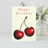 Carte Anniversaire Red Sweet Cherry - Votre nom (Debout devant)