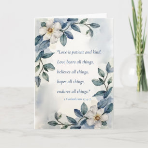 Carte Anniversaire Religieux Amour Est Patient Floral