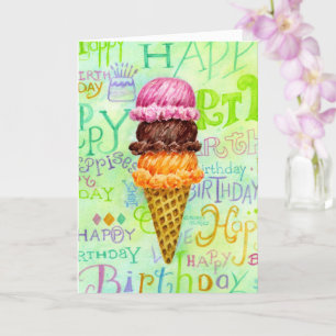 Carte Anniversaire Religieux Crème de glace Bénédiction 