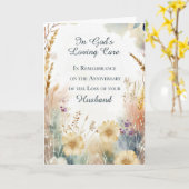 Carte Anniversaire religieux de la perte du mari (Fleur jaune)