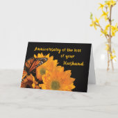 Carte Anniversaire religieux de la perte du papillon du  (Fleur jaune)