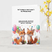 Carte Anniversaire Renard Adorable (Fleur jaune)
