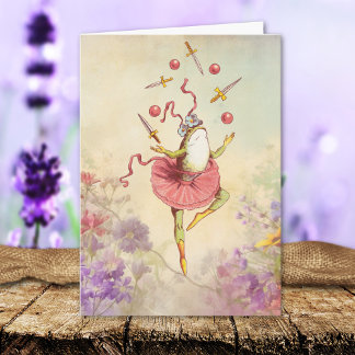 Carte Anniversaire Retardée Grenouille Équilibrist
