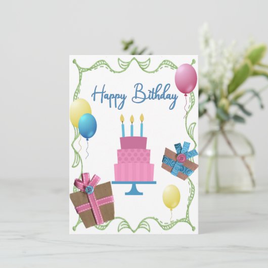 Carte Anniversaire Retirée (Debout devant)