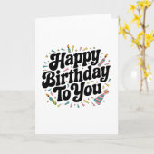 Carte Anniversaire Rétro Confettis (Fleur jaune)