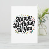 Carte Anniversaire Rétro Confettis (Debout devant)