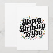 Carte Anniversaire Rétro Confettis (Devant / Derrière)