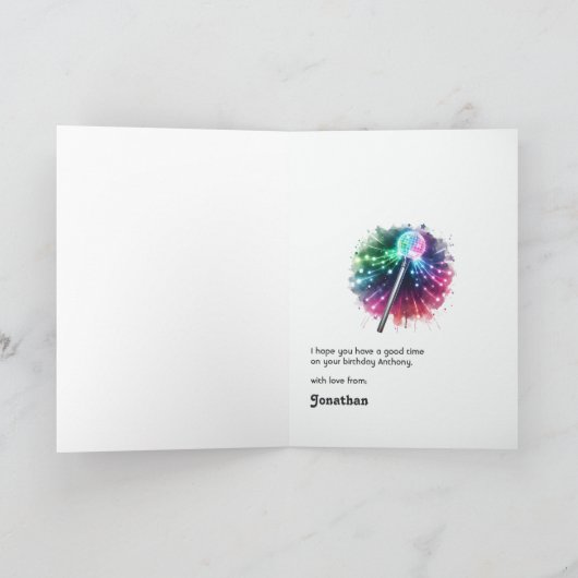 Carte Anniversaire rétro Disco Macarons (Intérieur)