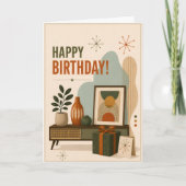 Carte Anniversaire Rétro Minimaliste (Devant)