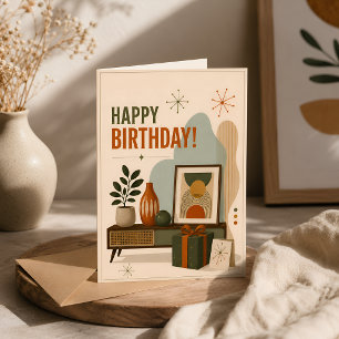 Carte Anniversaire Rétro Minimaliste