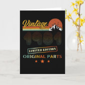 Carte Anniversaire rétro Vintage en 1981 (Fleur jaune)
