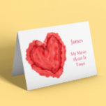 Carte Anniversaire romantique de coeur d'amour d'ami<br><div class="desc">Carte rouge romantique de coeur d'amour.  Idéal pour des maris et des amis. Personnalisable pour que vous ajoutiez le nom de votre choix.</div>