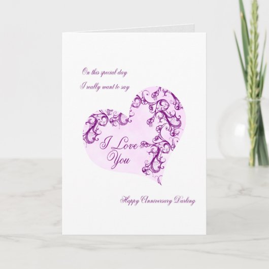 Carte Anniversaire romantique du Mariage (Devant)