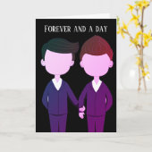 Carte Anniversaire romantique Mariage Hommes gais Couple (Fleur jaune)