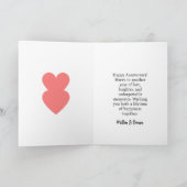 Carte Anniversaire romantique rose avec coeur et danse (Intérieur)