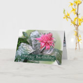 Carte Anniversaire rose (Fleur jaune)