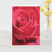 Carte Anniversaire rose (Fleur jaune)