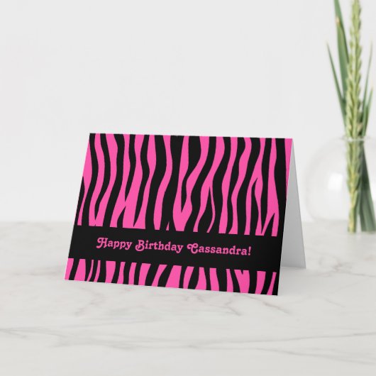 Carte Anniversaire rose chaud (Devant)