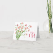 Carte Anniversaire rose de 16 fleurs sucrées (Devant)