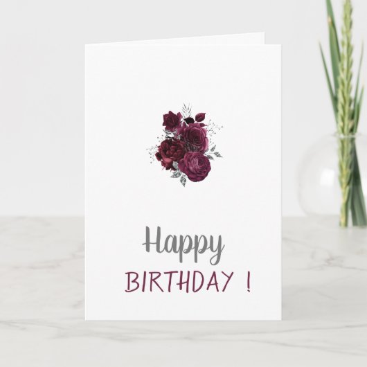 Carte Anniversaire Rose de Bourgogne (Devant)