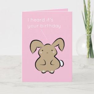 Carte Anniversaire rose de lapin de Cute kawaii