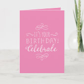 Carte Anniversaire rose et blanc (Devant)