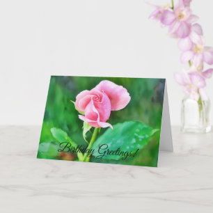 Carte Anniversaire rose Rose
