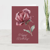 Carte Anniversaire Rose Rouge (Devant)