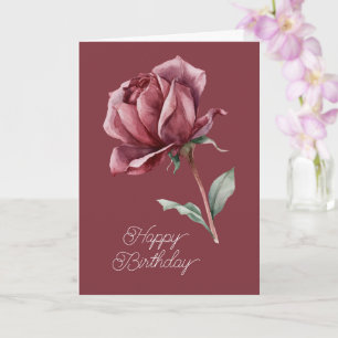 Carte Anniversaire Rose Rouge
