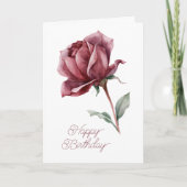 Carte Anniversaire Rose Rouge Blanche (Devant)
