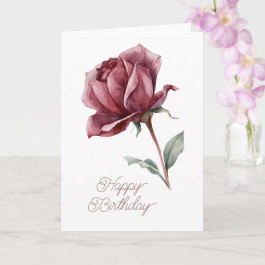 Carte Anniversaire Rose Rouge Blanche (Orchidée)