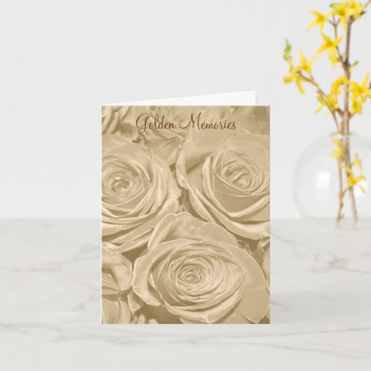 Carte anniversaire Rose Souvenirs Dorés (Fleur jaune)