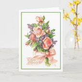 Carte Anniversaire Roses Roses Rose Violences Art fin Vi (Fleur jaune)