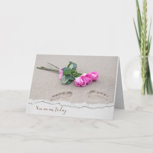 Carte Anniversaire Roses Roses Roses Roses Sur La Plage (Devant)