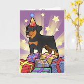 Carte Anniversaire Rottweiler (Fleur jaune)
