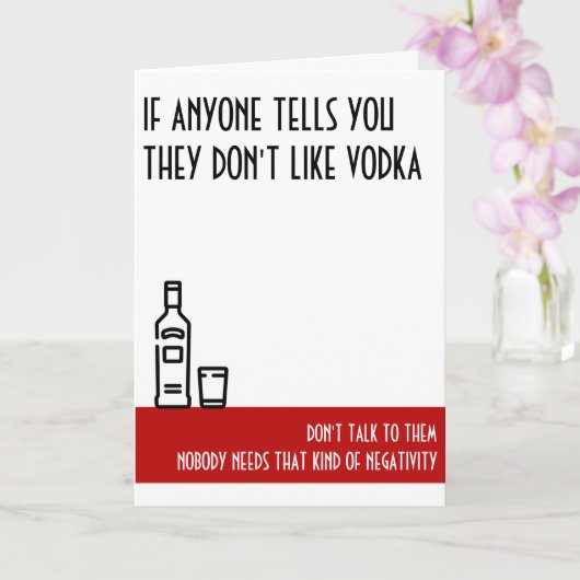Carte Anniversaire rouge standard de Vodka Lover (Orchidée)