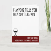 Carte Anniversaire rouge standard du vin Lover (Devant)