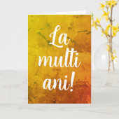 Carte Anniversaire roumain La multi ani (Fleur jaune)