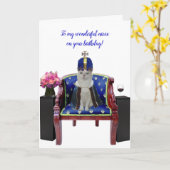Carte Anniversaire Royal Chat-Femme Anniversaire (Fleur jaune)