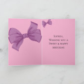 Carte Anniversaire Ruban Rose Violet Féminin (Intérieur)