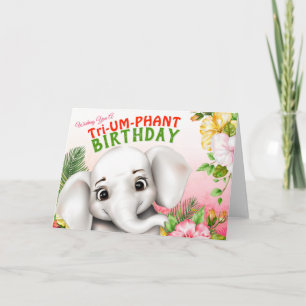 Carte Anniversaire Safari Éléphant