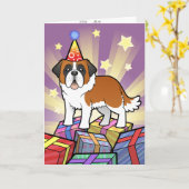 Carte Anniversaire Saint Bernard (Fleur jaune)